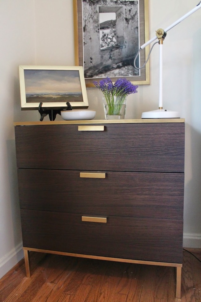 Ikea-Hack-Gold-Spray-Paint-TRYSIL-3-Drawer-chest-682x1024