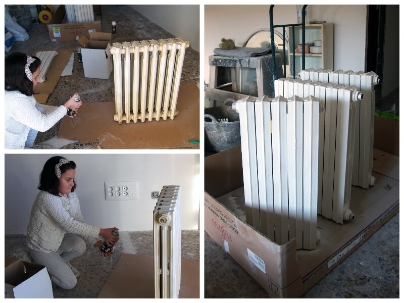 painting radiators - so easy your eight-year old can do it!