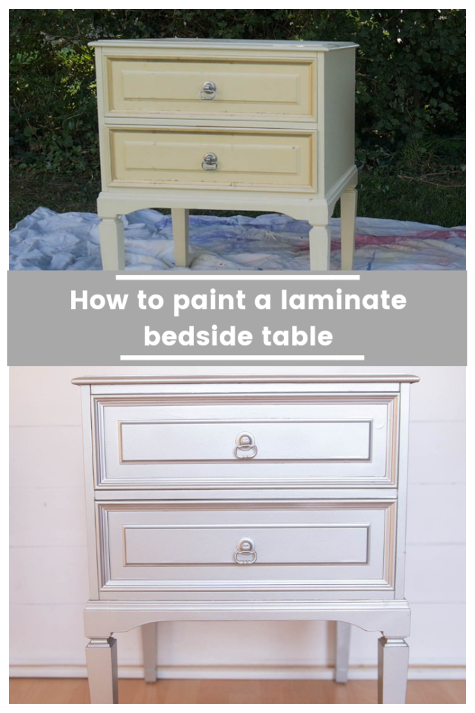 how to spray paint a laminate bedside table (with video)
