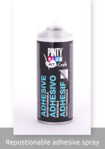 repositionable adhesive spray for spray painting and stencil use