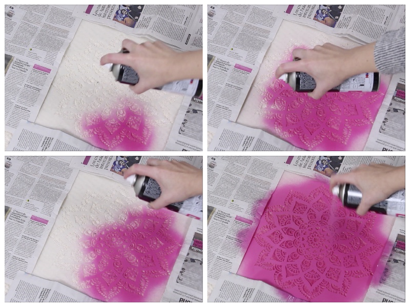 how to spray paint a rug